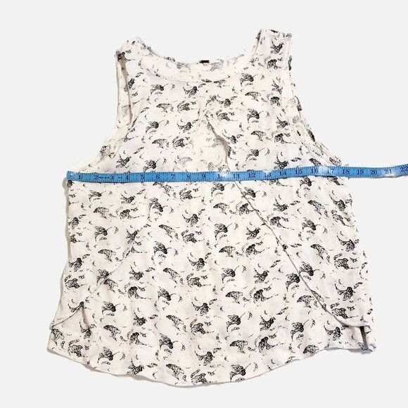 Free People Top Women’s White Black Look Through Keyhole Sleeveless Tank Small - Picture 9 of 11